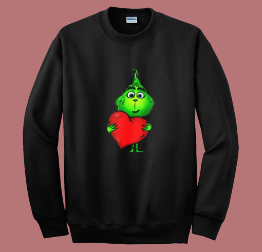 Cute Baby Grinch Love Heart Christmas Summer Sweatshirt