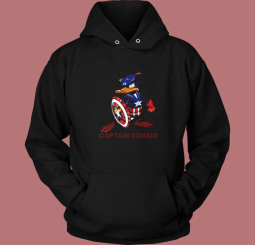 Donald Duck Captain America Marvel Character Vintage Hoodie