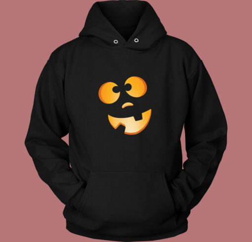 Dopey Halloween Pumpkin Jack O Lantern Face Vintage Hoodie