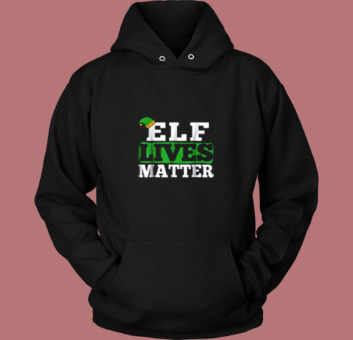 Elf Lives Matter Funny Christmas Vintage Hoodie