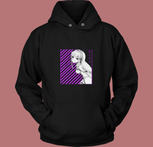 Emilia Re Zero Anime Vintage Hoodie