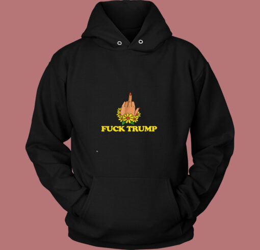 Feminist Middle Fingers Up Fuck Donald Vintage Hoodie