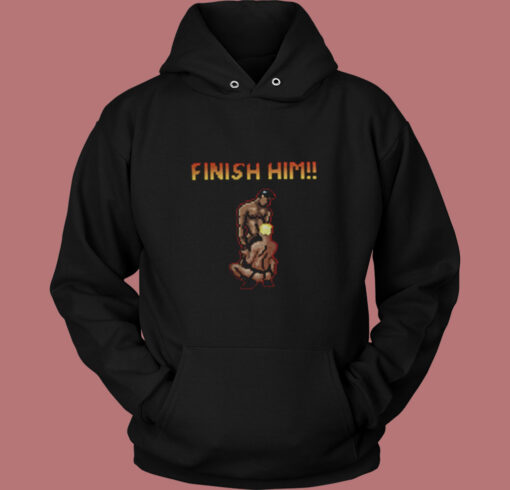 Finish Him Gay Gaming Vintage Hoodie