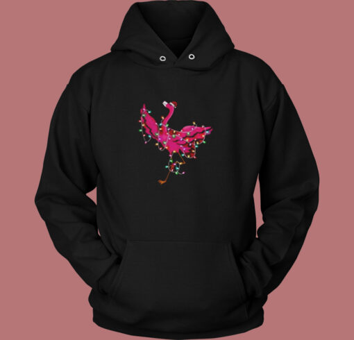 Flamingo Light Santa Vintage Hoodie