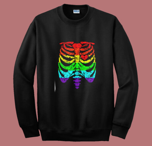 Funny Spook Skeleton Rib Cage Torso Summer Sweatshirt