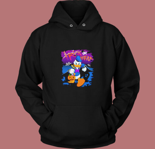 Halloween Donald Duck Trick Or Treat Pumpkin Vintage Hoodie