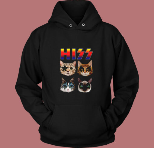 Hiss Funny Cats Vintage Hoodie