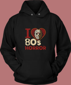 I Love 80s Horror Jason Voorhees Halloween Vintage Hoodie