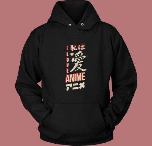 I Love Anime Vintage Hoodie