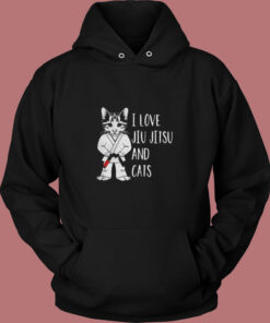 I Love Jiu Jitsu And Cats Vintage Hoodie