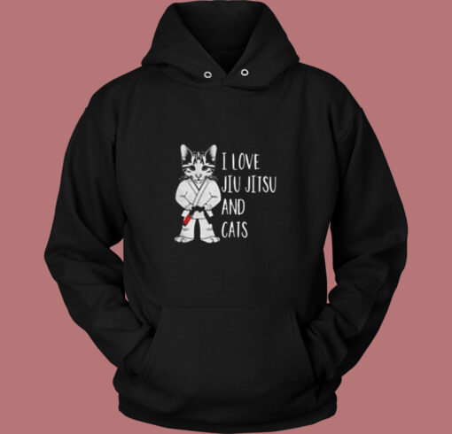 I Love Jiu Jitsu And Cats Vintage Hoodie