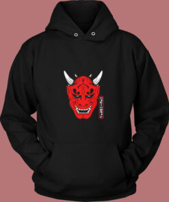 Japanese Demons Face Devil Harajuku Aesthetic Vintage Hoodie