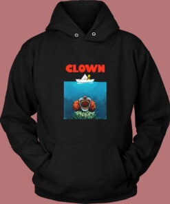 Jaws Poster Parody Stephen King Pennywise Clown Vintage Hoodie