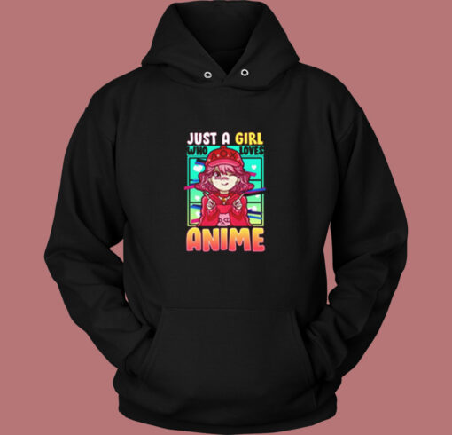 Just A Girl Who Loves Anime Vintage Hoodie