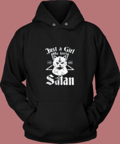 Just A Girl Who Loves Satan Vintage Hoodie