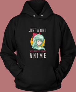 Just A Girl Who Really Loves Anime Vintage Hoodie