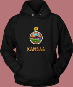 Kansas Flag Vintage Hoodie