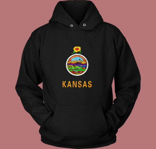 Kansas Flag Vintage Hoodie