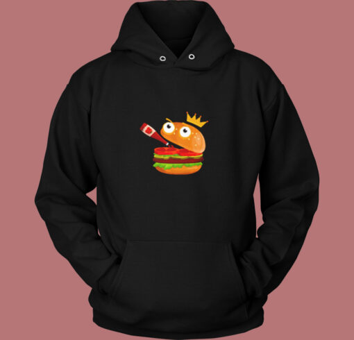 King Hamburger Drinking Tomato Sauce Vintage Hoodie