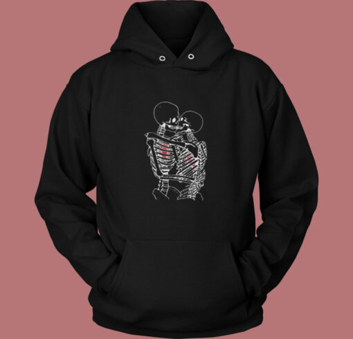 Kissing Skeleton Tarot Vintage Hoodie