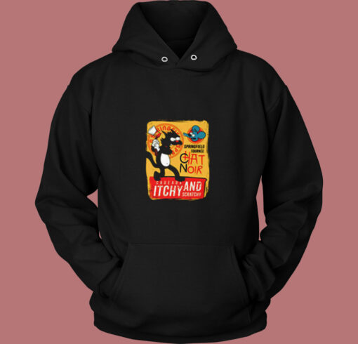 Le Chat Noir Cat Itchy & Scratchy Show Vintage Hoodie