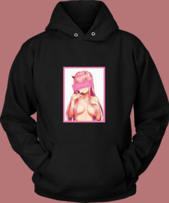 Lewd Japanese Devil Girl Vintage Hoodie