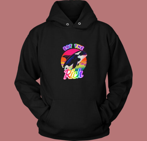 Lisa Frank Inspired EAT THE RICH Orca Vintage Hoodie