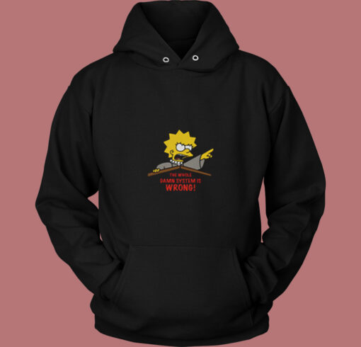 Lisa Simpson The System Is Wrong Vintage Hoodie