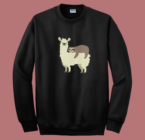 Llama And Sloth Hugging Cuddly Besties Summer Sweatshirt