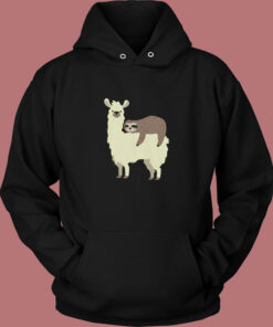 Llama And Sloth Hugging Cuddly Besties Vintage Hoodie