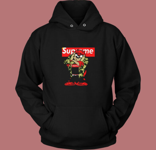 Looney Tunes Taz Supreme Army Jacket Vintage Hoodie