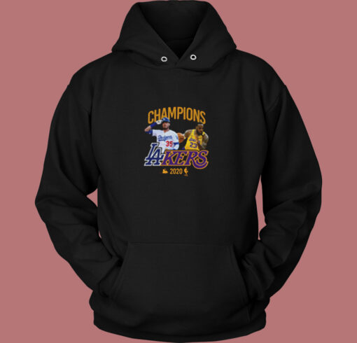 Los Angeles Dodgers Lakers Champions Vintage Hoodie