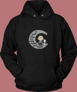 Love You To The Moon Snoopy Cartoon Vintage Hoodie