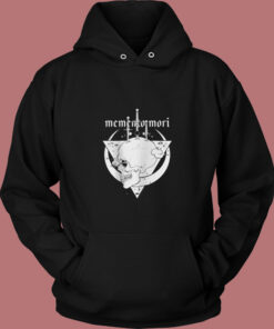 Memento Mori Skull Black Vintage Hoodie