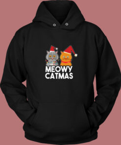 Meowy Catmas Funny Christmas Cat Vintage Hoodie