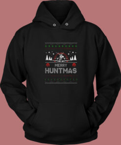 Merry Huntmas Ugly Christmas Vintage Hoodie