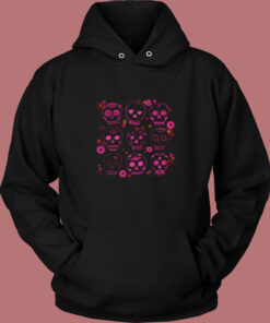 Mexican Pink Sugar Skulls Vintage Hoodie