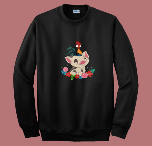 Moana Heihei Rooster Flowers Summer Sweatshirt