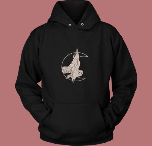 Moon Witch Barn Owl Vintage Hoodie