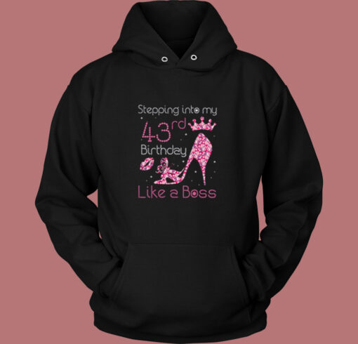 My 43rd Birthday Like A Boss Born 1977 Vintage Hoodie