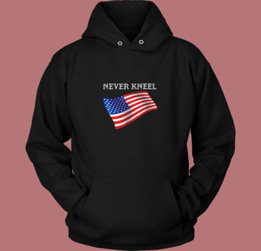 Never Kneel American Flag Vintage Hoodie