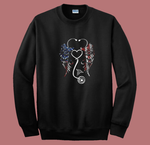 Nurse Wings American Flag Summer Sweatshirt