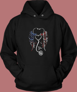 Nurse Wings American Flag Vintage Hoodie