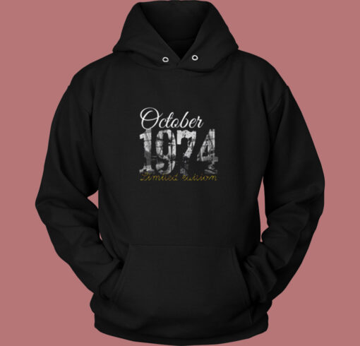 October 1974 Tee 45 Year Old Vintage Hoodie