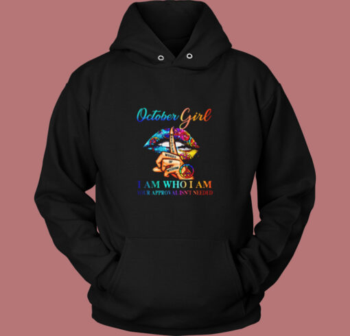 October Girl Hippie Lips Whisper Vintage Hoodie