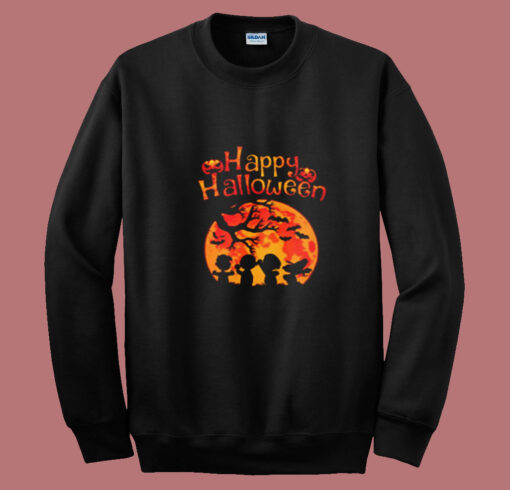 Peanut Snoopy And Charlie Brown Happy Halloween Pumpkin Moon Summer Sweatshirt