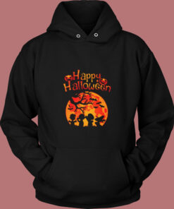 Peanut Snoopy And Charlie Brown Happy Halloween Pumpkin Moon Vintage Hoodie