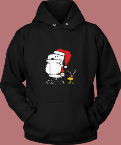 Peanuts Snoopy Woodstock Antlers Santa Vintage Hoodie