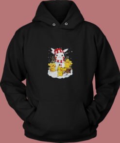 Pikachu Snowman Christmas Holiday Vintage Hoodie