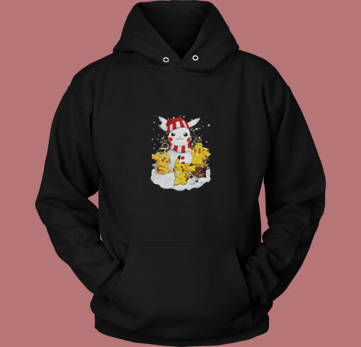 Pikachu Snowman Christmas Holiday Vintage Hoodie